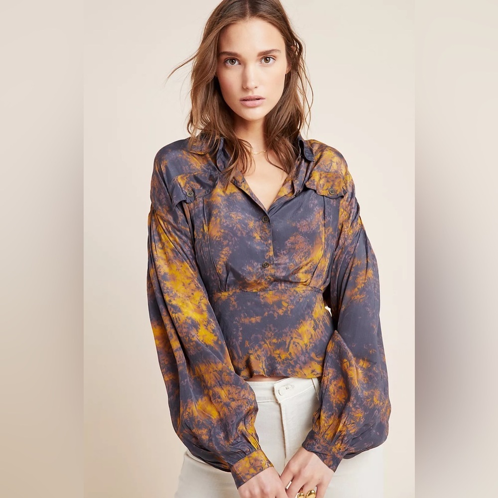 Mes Demoiselles Marteline Tie-Dye Buttondown Size 0